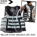 ★スプリングSALE★送料無料【QUAKYSENSE/クエーキーセンス】23SSB009BLK　WILLOW　STORY　4BUCKLE　BLACK　LIFE　VEST　4バックルライフ..