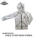 【CHILD STAR RASH PARKA】RP439 UVカット済みのしなやかなライクラ素材の ラッシュパーカーです。 プール・海・川に大活躍★ 脱ぎ着せやすいパーカーは防寒にもなります。