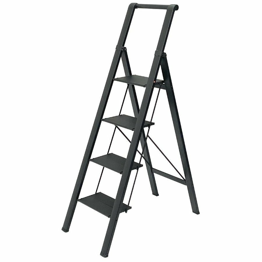 踏み台 4段 ステップ台 足場台 アルミ 軽量 はしご 家庭用 業務用 災害 防災 黒色 ブラック #535
