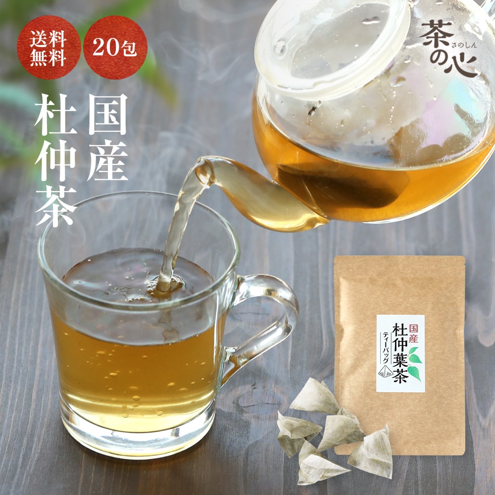 杜仲茶 国産 20包 3袋セット ティーバッグ 送料無料 杜仲葉 ティーパック 杜仲葉茶 杜仲 健康茶 植物茶