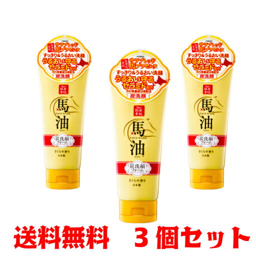 【送料無料3個セット】リシャン 馬油&炭洗顔フォーム(さくらの香り) 【送料無料3個セット】リシャン 馬油&炭洗顔フォーム(さくらの香り)