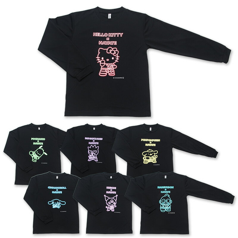 樂天商城 - 【空手】SANRIO CHARACTERS×HAYATE ブラックエディション長袖Tシャツ【サンリオ】