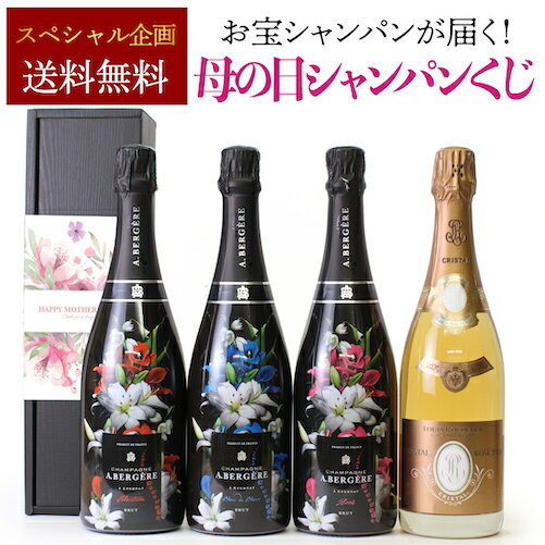遅れてごめんね 母の日 2023あす楽 時間指定不可送料無料母の日シャンパンくじ 第2弾高級シャンパンを贈り物に トゥルベ トレゾール！クリスタルロゼが届くかも!? 【先着500本限り】 花柄 フラワー 福袋 Wくじプレゼント ギフト 浜運のサムネイル