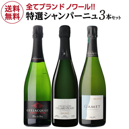 【1本/5,667円】送料無料 シャンパンセットプレステージクラス並み 長期熟成 シャンパン入ブラン ド ノワール 特選 シャンパン 3本セット 第6弾高級シャ...