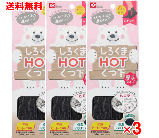しろくま HOT くつ下 レギュラー 厚手 1足入×3個セット しろくま HOT くつ下 レギュラー 厚手 1足入×3個セット