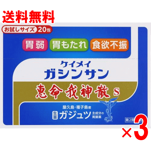 【第2類医薬品】恵命我神散(けいめいがしんさん) 20包×3個セット【胃腸薬】【消化促進】