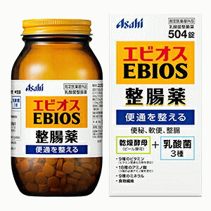 商品の特長 ●3種の乳酸菌が整腸効果を発揮します。 ●乾燥酵母(ビール酵母)には、乳酸菌の増殖に必要な栄養成分(ビタミンB群、アミノ酸、核酸、食物繊維等)が含まれており、乳酸菌の発育促進に効果があります。 内容量 504錠 効能・効果 整腸(便通を整える)、便秘、腹部膨満感、軟便 用法・用量 次の量を1日3回食後服用して下さい ・15歳以上：1回6錠 ・11歳以上-15歳未満：1回4錠 ・8歳以上11歳未満：1回3錠 ・5歳以上8歳未満：1回2錠 ・5歳未満：服用しない 成分 ・乳酸菌3種(ビフィズス菌、フェカリス菌、アシドフィルス菌)：各40mg ・乾燥酵母(ビール酵母)：2.025mg ・チアミン硝化物(硝酸チアミン)：1.125mg ・リボフラビン(ビタミンB2):2.25mg 広告文責 (株)フェリックスコーポレーションお客様専用ダイヤル 06-6556-6663 メーカー（製造） アサヒフードアンドヘルスケア 株式会社 区分 日本製・指定医薬部外品 　　