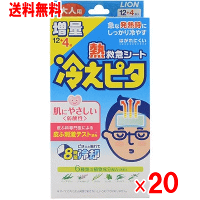 【5月15日限定 当店ポイント5倍セール】【送料無料】冷えピタ 大人用 増量 16枚 20個セット【ひえぴた】【冷却シート】