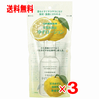 【送料無料】手荒れ防止 ゆずローション 100ml×3個セット【鼻荒れ】【日本臓器製薬】【プロフェッショナル用】