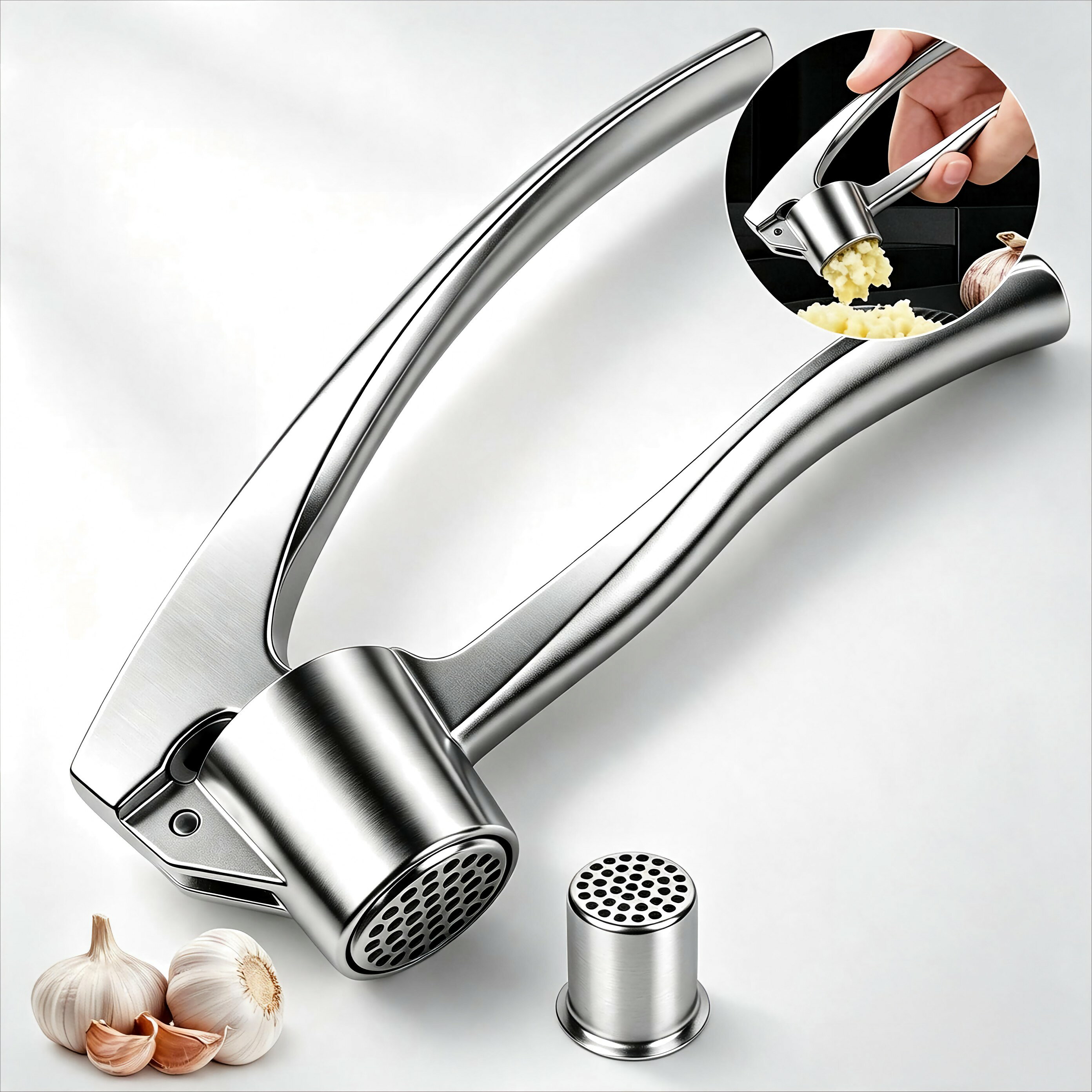 ガーリックプレス にんにくつぶし器 ニンニクつぶしガーリ ックプレス ニンニク潰し器 にんにくおろし器 生姜対応 生姜破砕機 食洗機対応