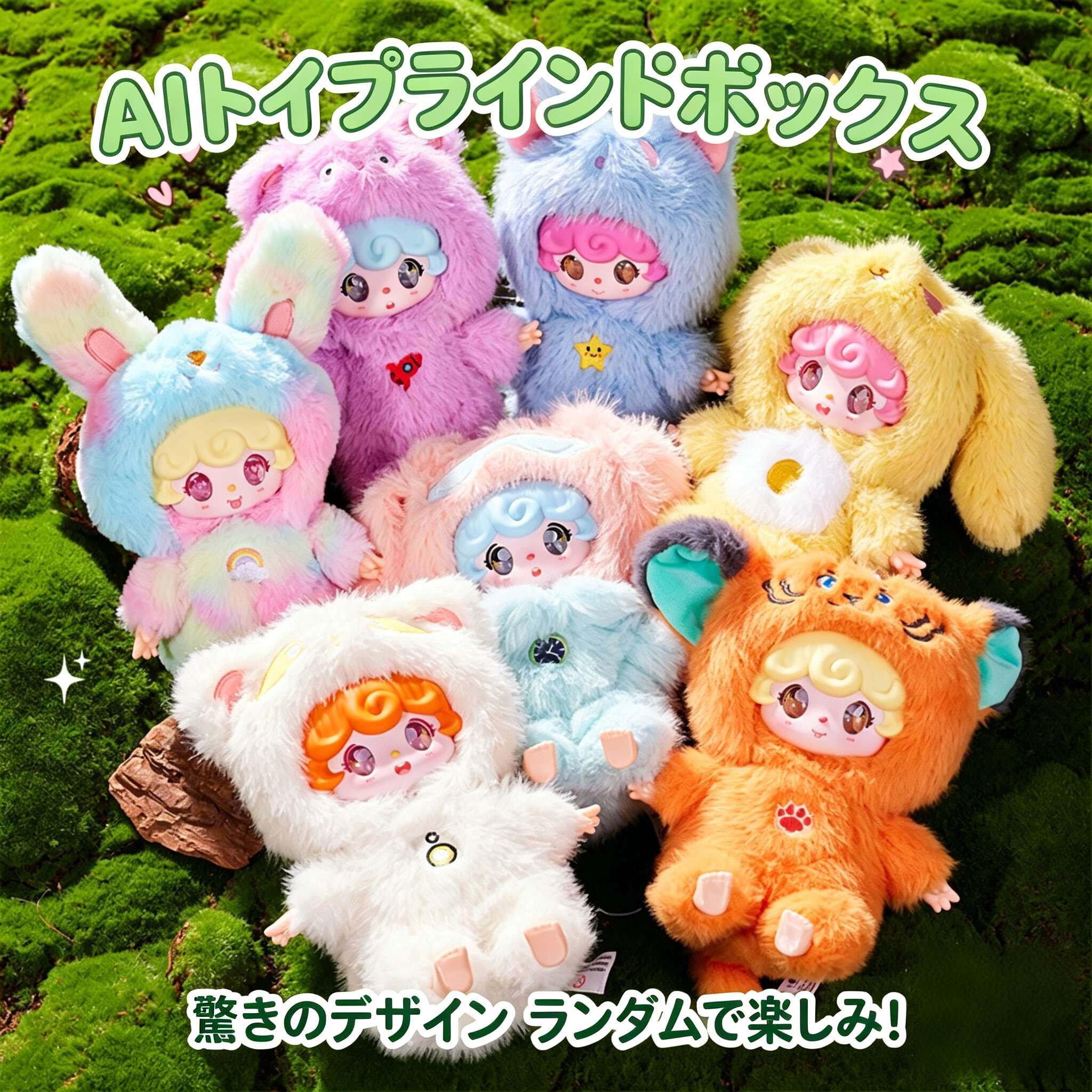 【新発売】AI 搭載 おしゃべりぬいぐるみ ブラインドボックス｜多言語切替・学習記憶・感情認識搭載 成長伴侶トイ 全 3 種＋シークレット【送料無料】