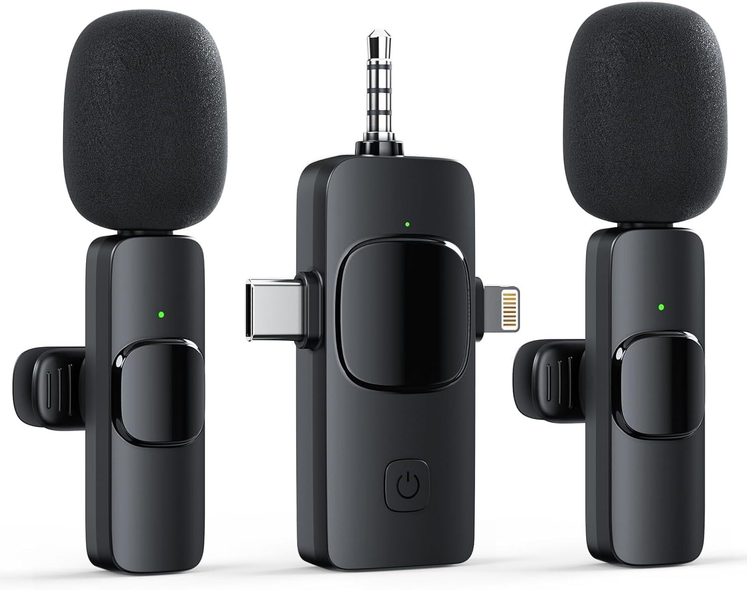 【ポイント10倍! 期間限定 】ワイヤレスマイク ピンマイク スマホ外付けマイク 360°集音録音 スマホ マイク 瞬時接続 風防付き ノイズ軽減 2人同時使用 スマホ PC 3.5mm対応 超ミニ クリップ式 プラグ＆プレイ APP不要 撮影 TikTok インタビュー 生放送に適用