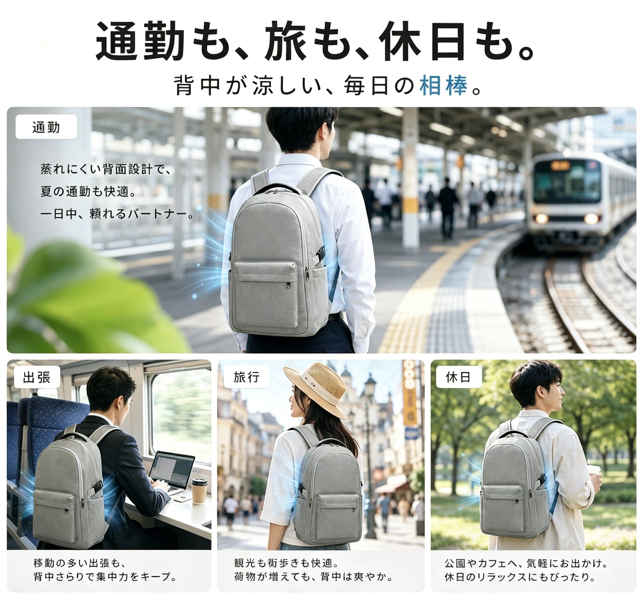 【猛暑対策】ファン付きリュック 空調リュック 扇風機付きリュック ビジネスリュッ...