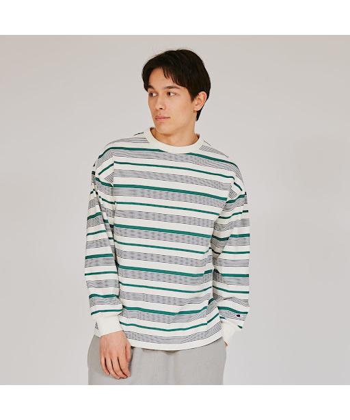 《最大2,000円OFF》《セール》【公式】チャンピオン Champion ロングスリーブボーダーTシャツ 25FW メンズカジュアル (C3-C405)★ メンズ レディース ロンT 長袖