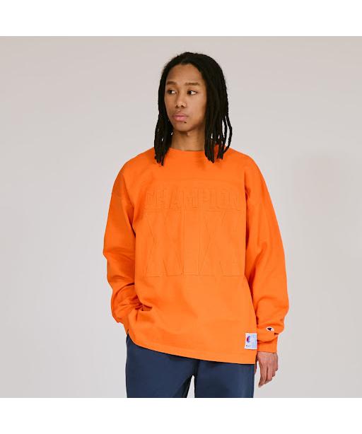 《お買物マラソン 10%OFF》《セール》チャンピオン Champion フットボールロングスリーブ Tシャツ 25FW アクションスタイル (C3-C412)★ メンズ レディース ロンT 長袖