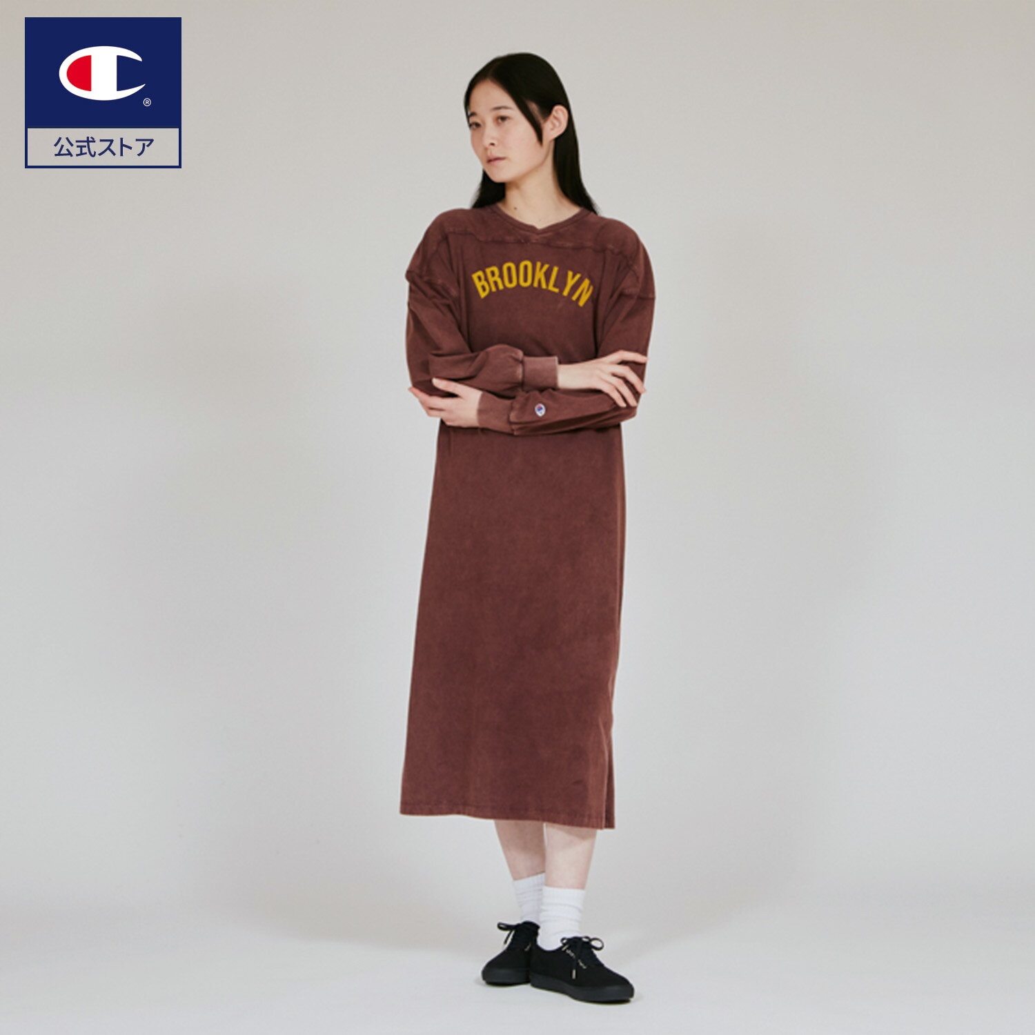【公式】チャンピオン Champion ウィメンズ ワンピースドレス 25FW (CW-C402)★ メンズ レディース ロンT 長袖 長袖Tのサムネイル