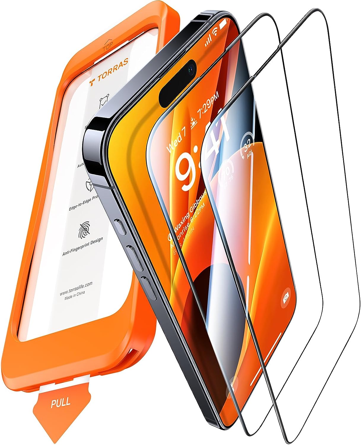 【スーパーDEAL 20％ポイントバック！(5/17 10:00～5/23 9:59)】iPhone15ProMax ガラスフィルム TORRAS 強化ガラス 全面保護 貼り付け簡単 耐衝撃 2枚セット GlassGo Ultra X0014L2A43