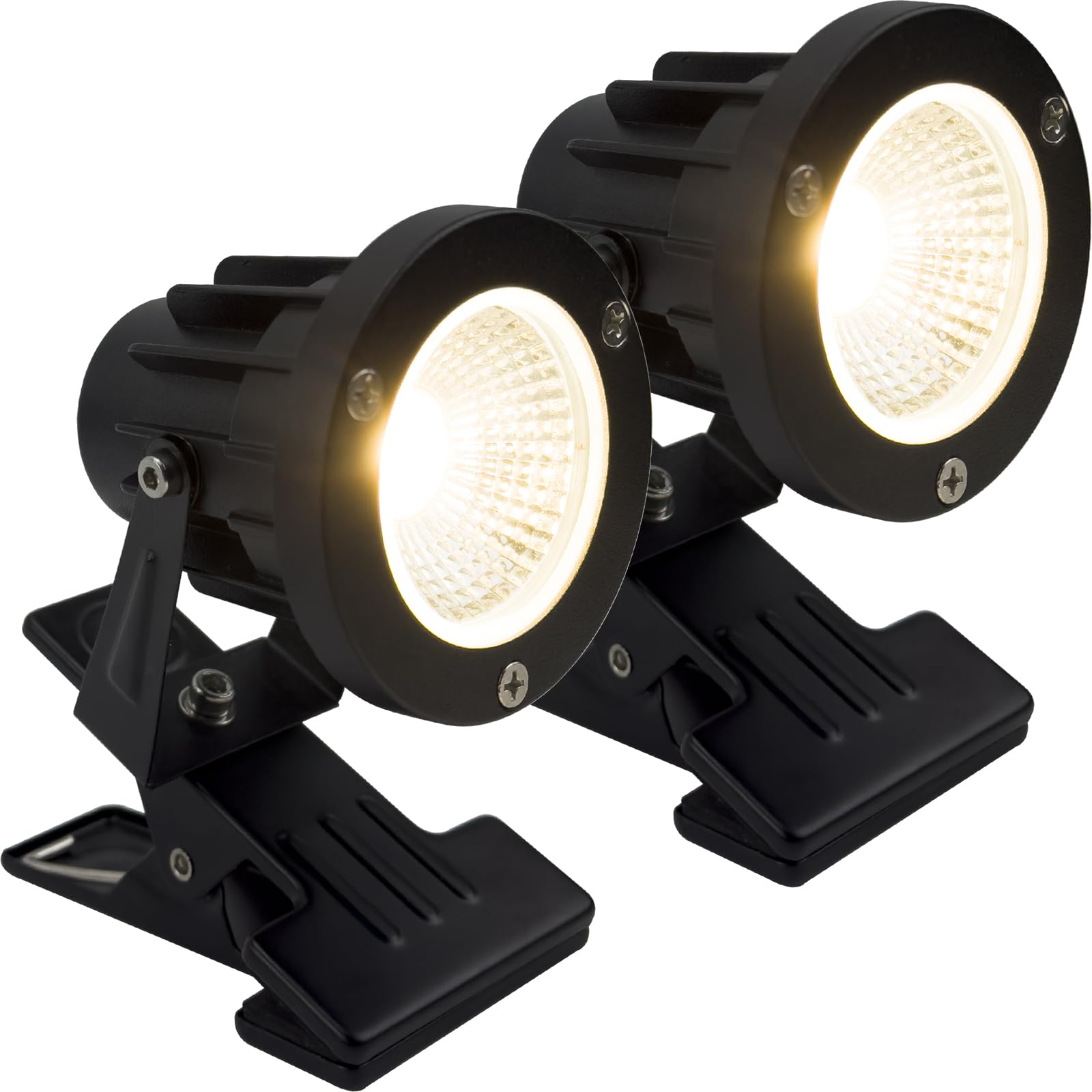 Tledtech クリップライト LEDスポットライト 防水 IP65 高輝度13W 100W相当 昼光色/電球色 USB給電 2Mコード付き 多角度調節 作業灯 デスクライト 看板照明 水槽ライト 屋外・屋内兼用(電球色2個セッ