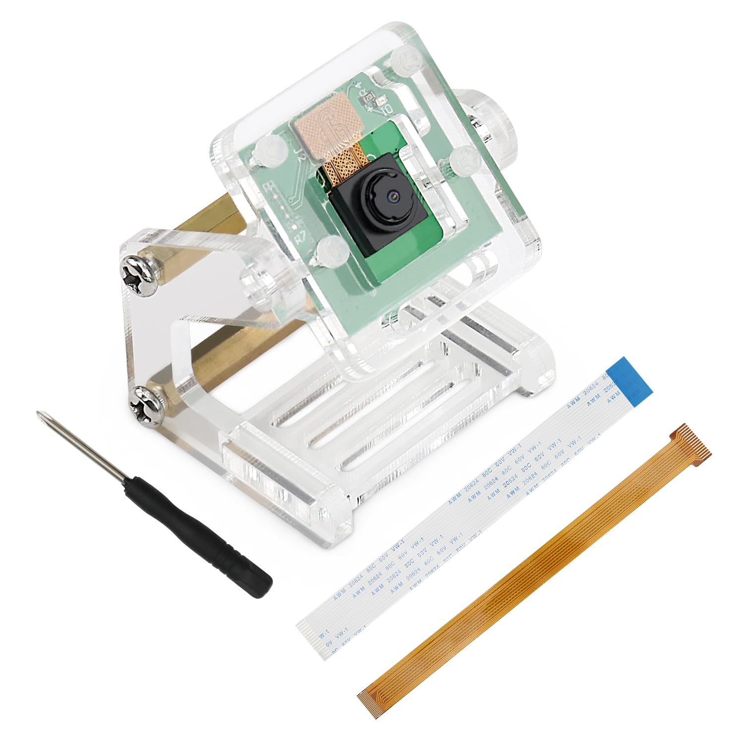 Freenove 5MPカメラ for Raspberry Pi 5 4B 3B+ A+ Zero 2W、調整可能なホルダーとリボンケーブル付き、62°の視野角、1080P 720P出力