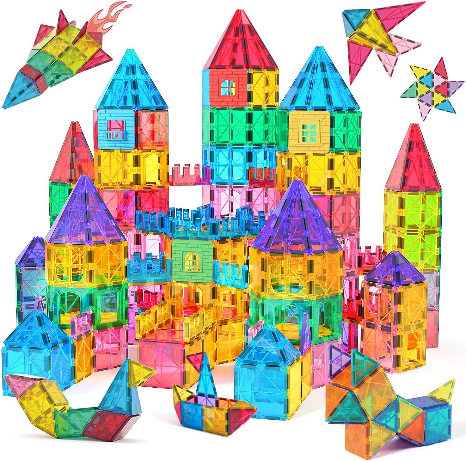 Jasonwell 60pcs マグネットブロック 磁気おもちゃ マグネットおもちゃ コンストラクト 磁石ブロック 子供 知育玩具 女の子 男の子 おもちゃ 日本語バッケージ 磁石玩具 立体パズル ゲーム モデ