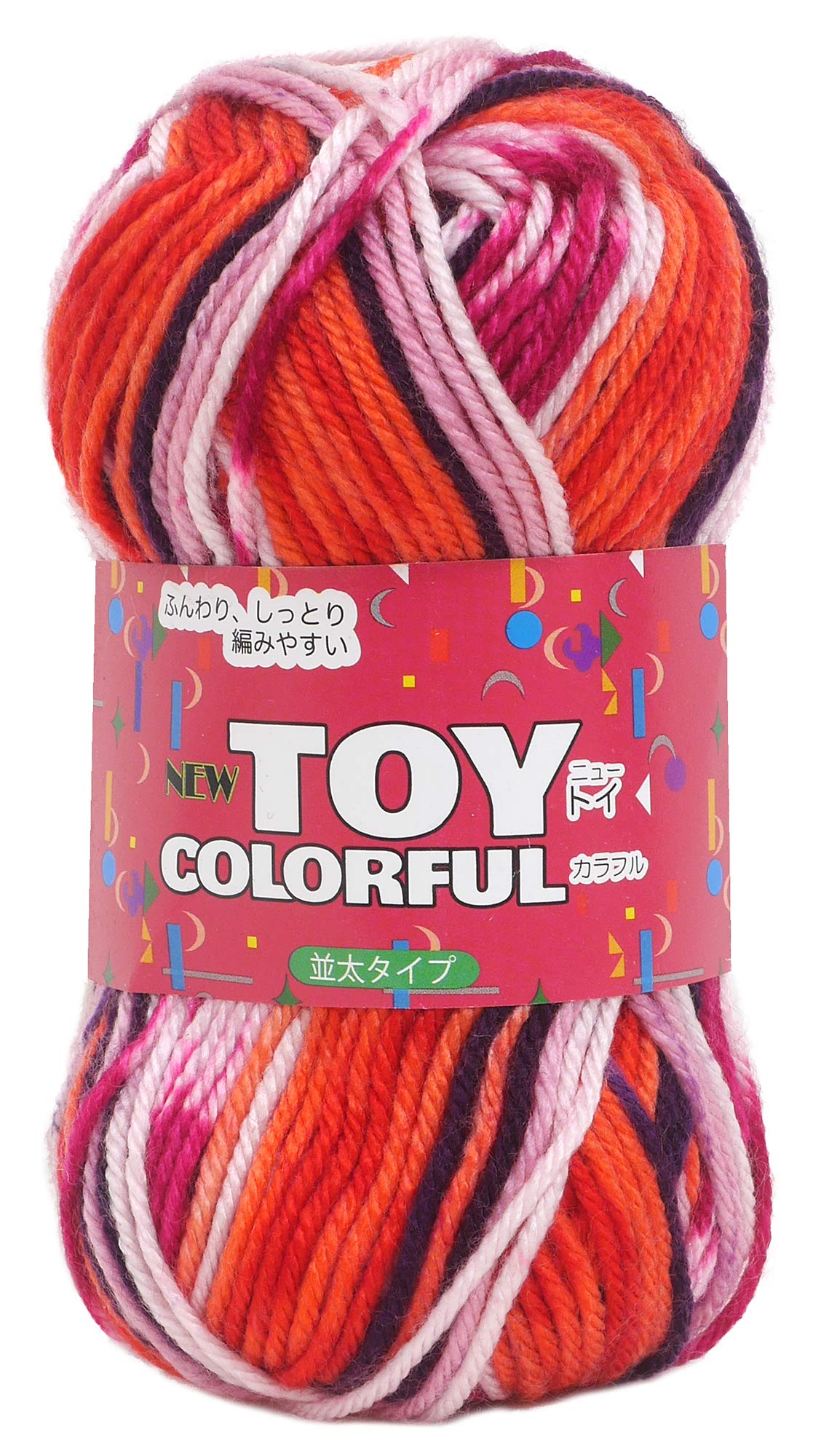ナスカ(NASKA) NASKA ニュー トイ カラフル 毛糸 並太 Col.311 レッド 系 30g 約75m 5玉セット N-101