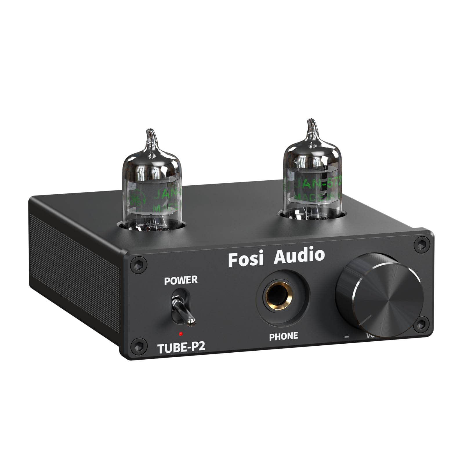 Fosi Audio P2 ヘッドフォン アンプ 小型 真空管 ヘッドホンアンプ ミニ HiFi ステレオ オーディオ 低グランドノイズ出力保護 6.35mmポート (電源付き) [並行輸入品]