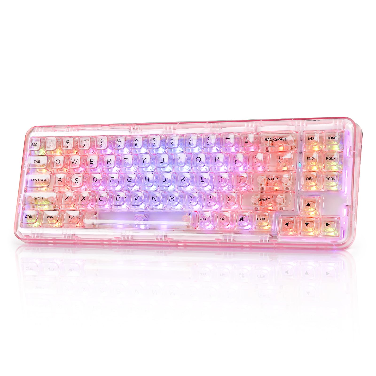 ブランド: YUNZII 型番: X71 keyboard カラー: ピンク サイズ: クリスタルアイス軸