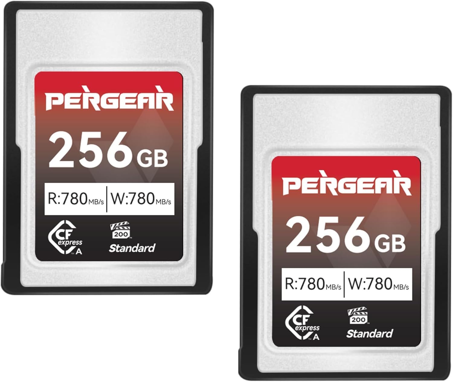 PERGEAR CFexpress Type A メモリカード 256GB 2個入れ 最大780MB/秒の読み取り速度 780MB/秒の書き込み速度 4K 120P、8K 30P録画対応 5年間メーカー保証 (256, GB) アップグレード版 VPG200