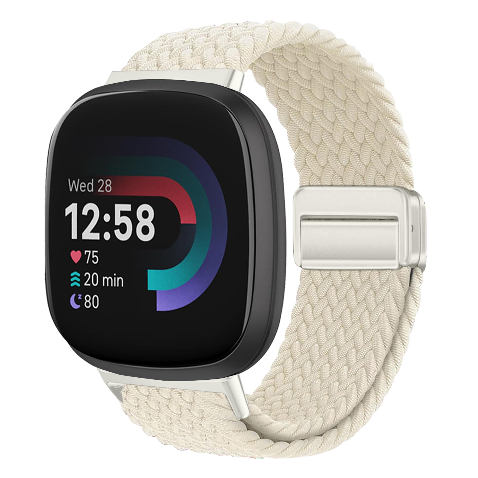 Rakuten - [KeeFos] バンド Fitbit(フィットビット) Versa 4/Versa 3/Sense 2/Sense 対応 交換バンド ナイロン素材 磁気バックル マグネット式バックル 替えベルト 互換性 伸縮性 サイズ調節 編みブレスレット 通気