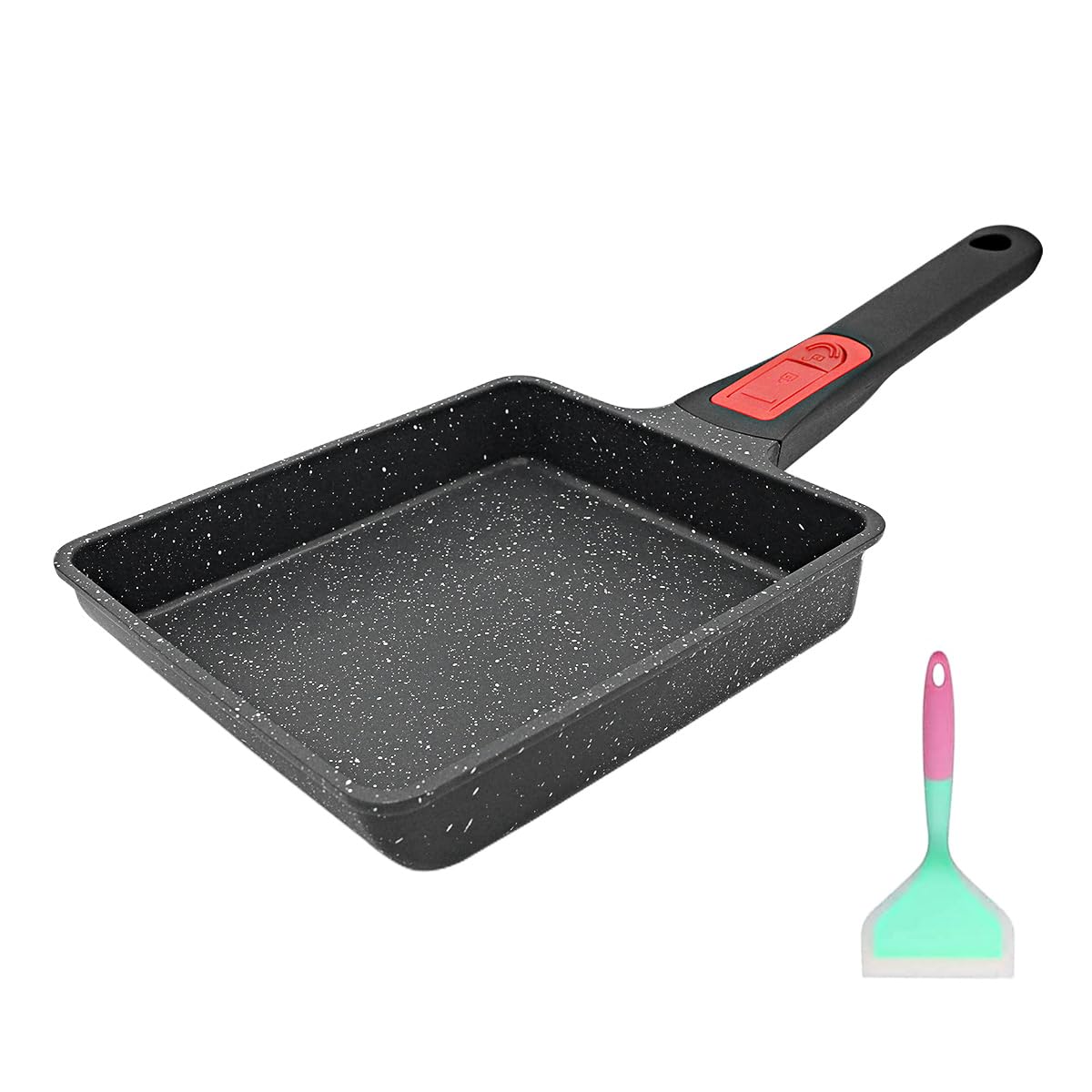 RANXINGST 卵焼き フライパン 玉子焼き器 IH・ガス火 対応 16*19cm玉子焼き 取っ手のとれる オーブン&食洗機対応 お手入れやすい PFOA PFOS フリー くっつかない ブラック