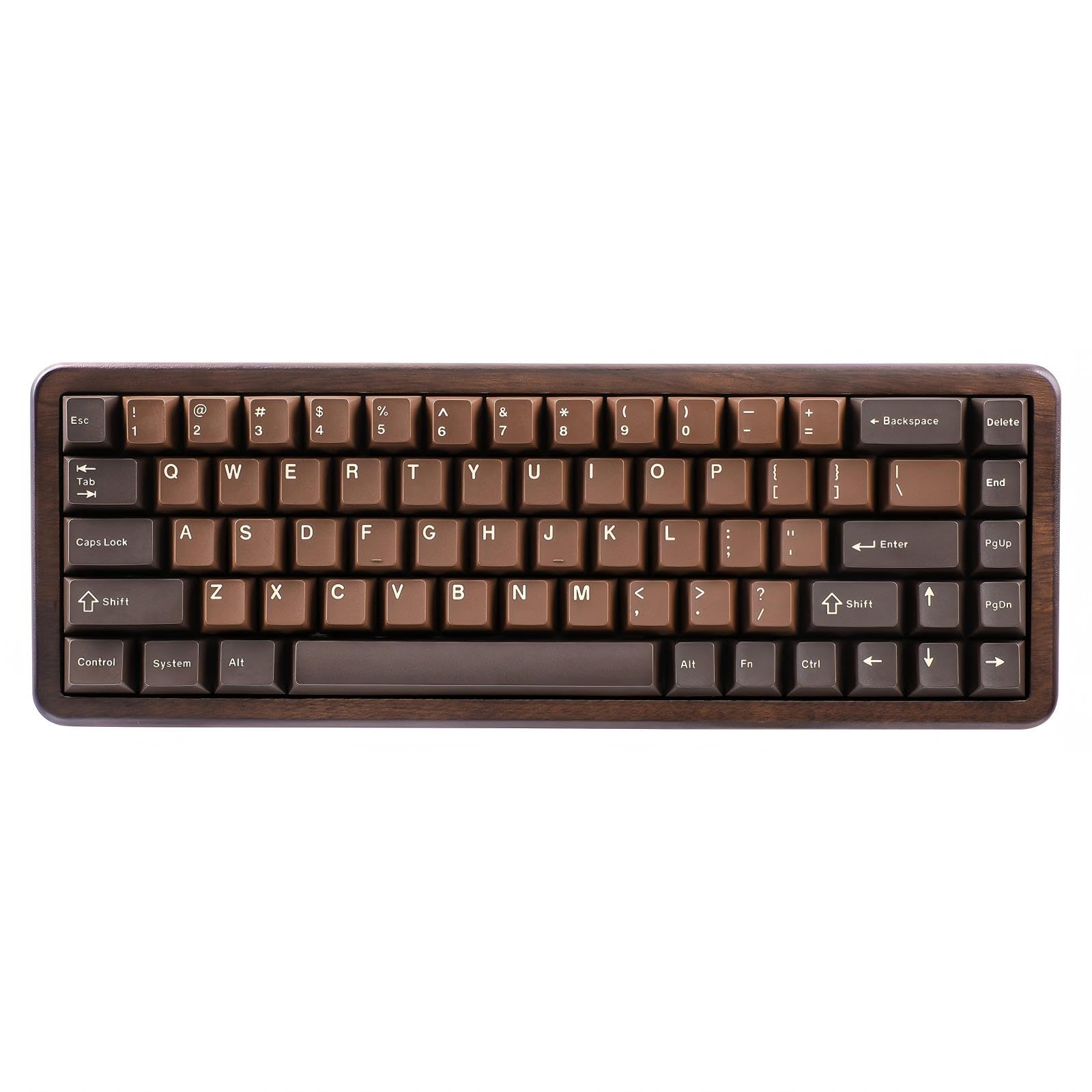 YUNZII WOOD68 ワイヤレスメカニカルキーボード 68%レイアウト 木製 ゲーミングキーボード BT/2.4G/USB-C RGBバックライト トレイマウント構造 ホットスワップ対応 PBT昇華印刷キーキャップ Mac/Windows