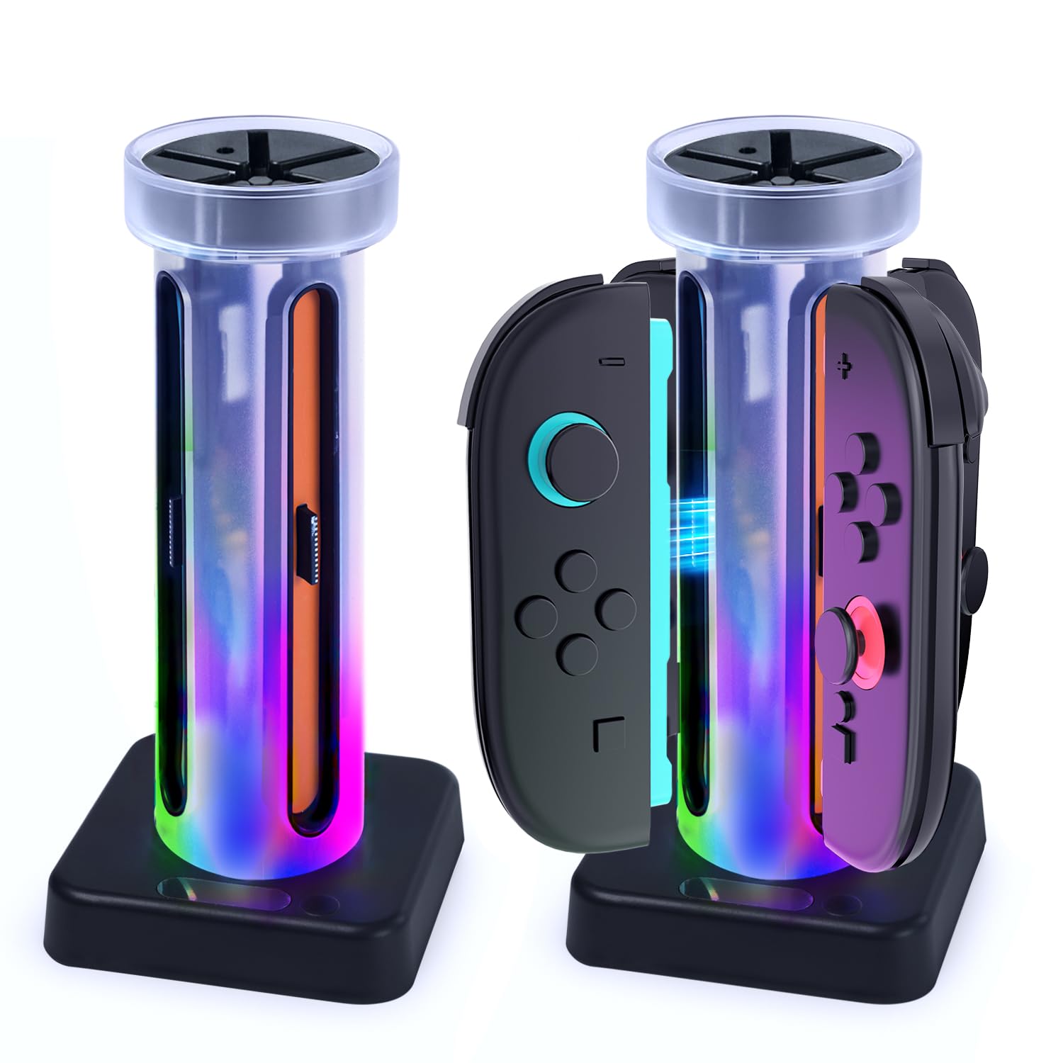 Switch2 Joy-Con用 充電 スタンド 4 in 1 Switch2 J-コントローラー 充電ドック 過充防止 RGB LED付き USBケーブル付属