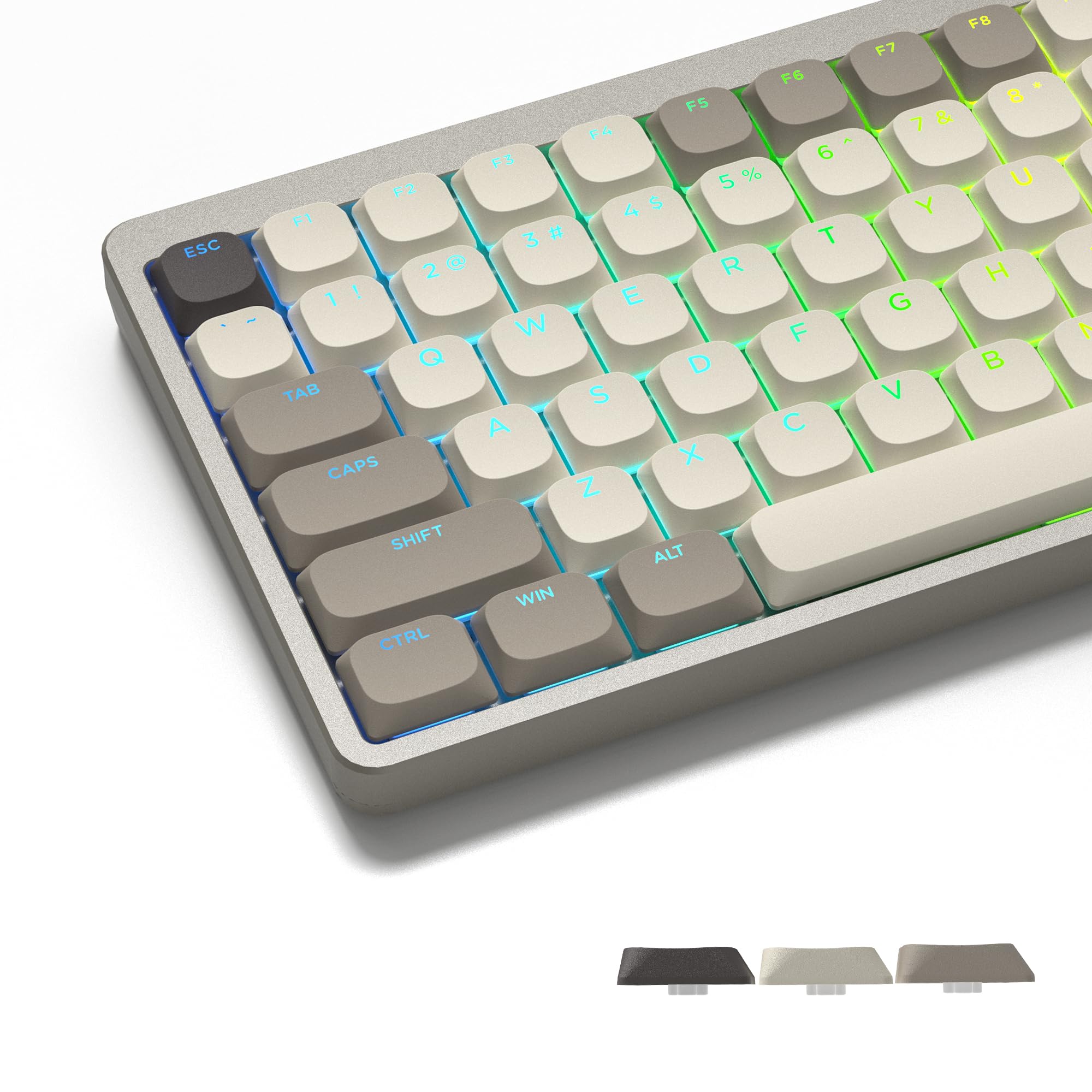 143キー キーキャップ Womier ロープロファイル PBT キーキャップ フルセット 60% 65% 75% 100% Cherry Gateron MX スイッチキーボード用