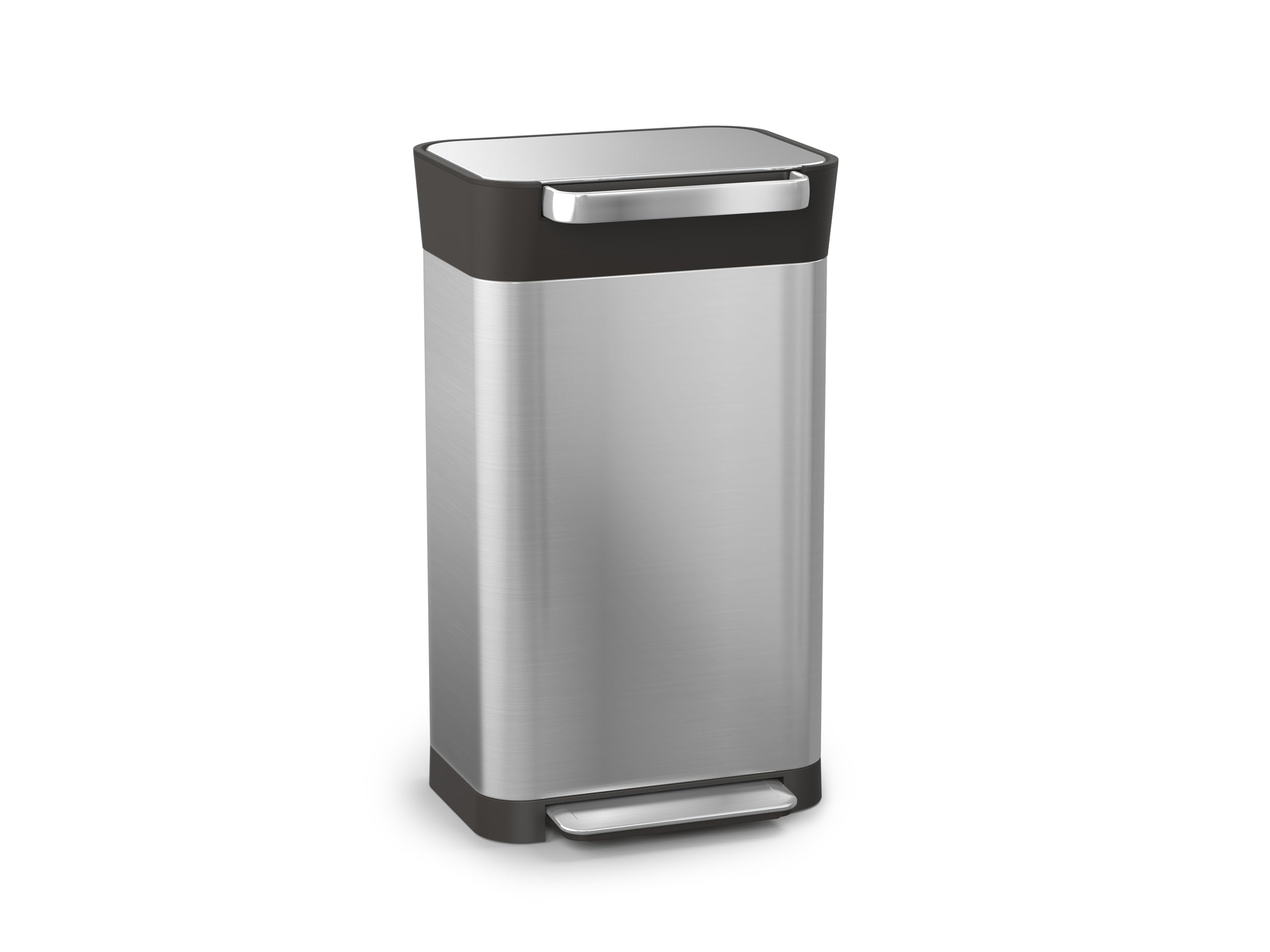 Joseph Joseph (ジョセフジョセフ) ゴミ箱 クラッシュボックス 30L（圧縮機能で90L相当） ステンレス 生ごみ 臭わない ごみ箱 ダストボックス 押し込み圧縮 スリム キッチン ペダル式 ふた付き お