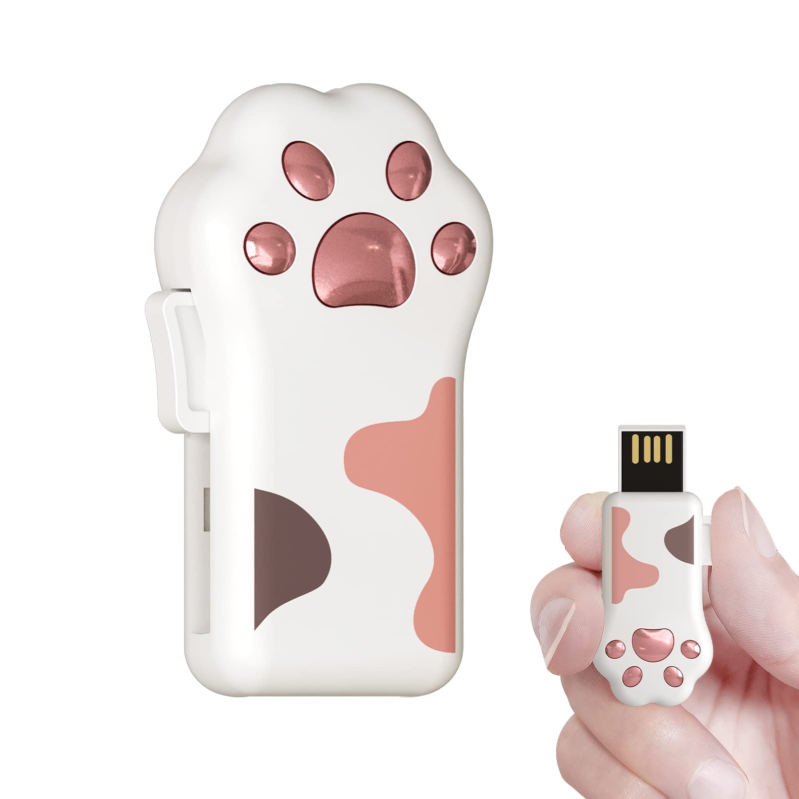 Bilious USBメモリ かわいい 猫の足 フラッシュメモリ 小型 大容量 64GB スライド式 可愛い USB 2.0 カラフル 耐衝撃 防水 防塵 (64GB, ピンク)