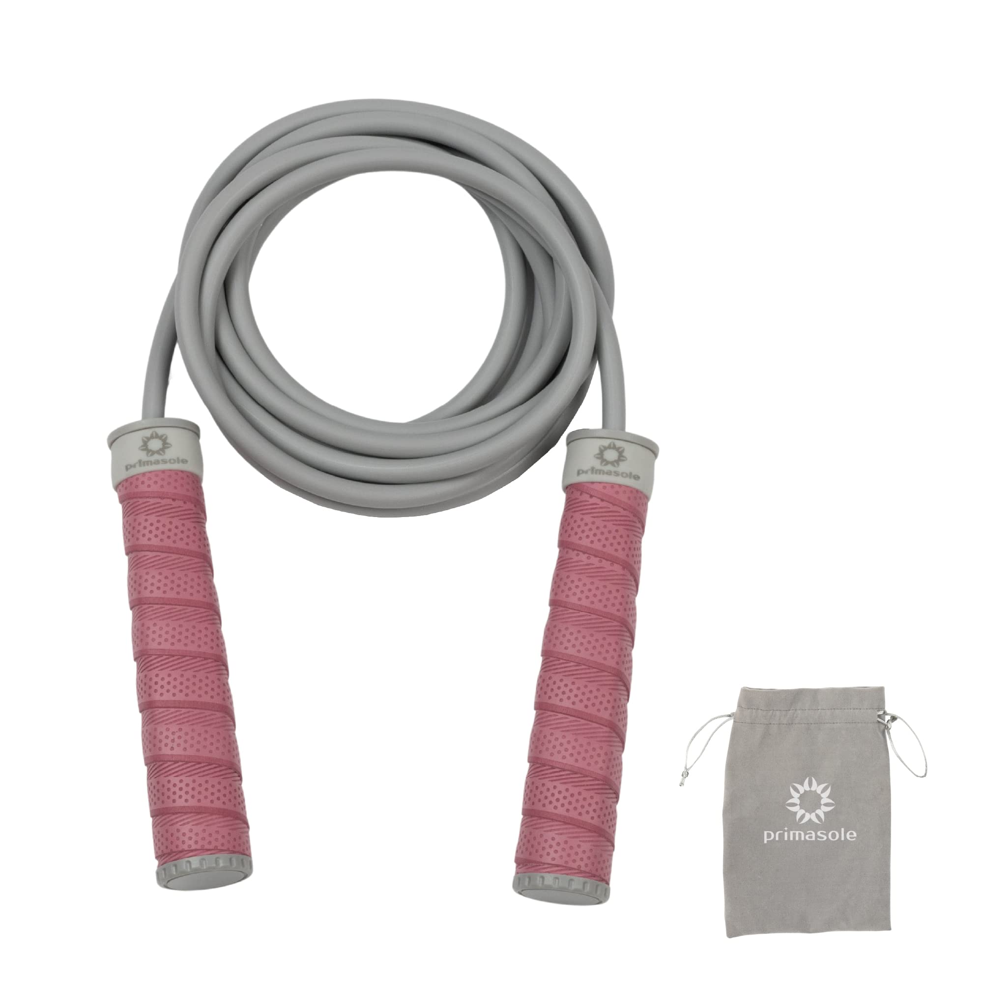 プリマソーレ(primasole) なわとび 縄跳び (Jumping Rope) トレーニング用 フィットネス 有酸素運動 消費カロリー 滑り止め グリップ 設計 収納用袋 ピンク PSS12NH136
