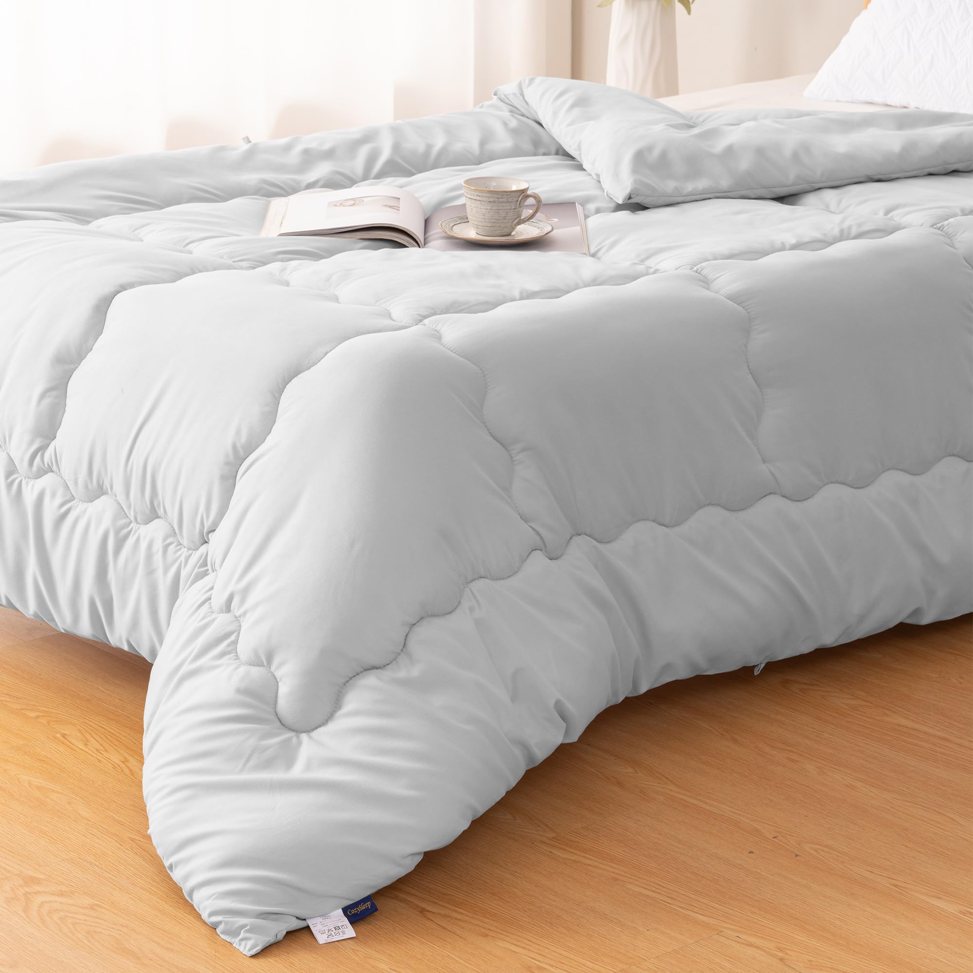 乐天商城 - CozySleep 掛け布団 ダブル オールシーズン 軽量 重すぎない かけ布団 春布団 春秋冬かけぶとん 【Ag+銀イオン抗菌素材】 【SEK衛生認証】 洗える 抗菌防臭 防ダニ 吸水速乾 ピーチスキン加工