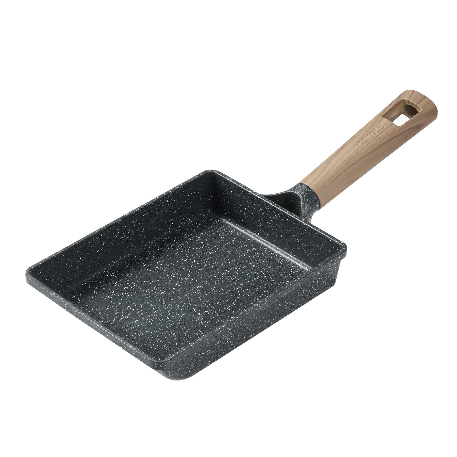 CAROTE カローテ フライパン 卵焼き 14*19cm IH対応 PFOA PFOS フリー 卵焼き器 マーブルコート スルスルすべる くっつくことがなく 手入れ簡単 一年保証 ブラック（14*19cm）