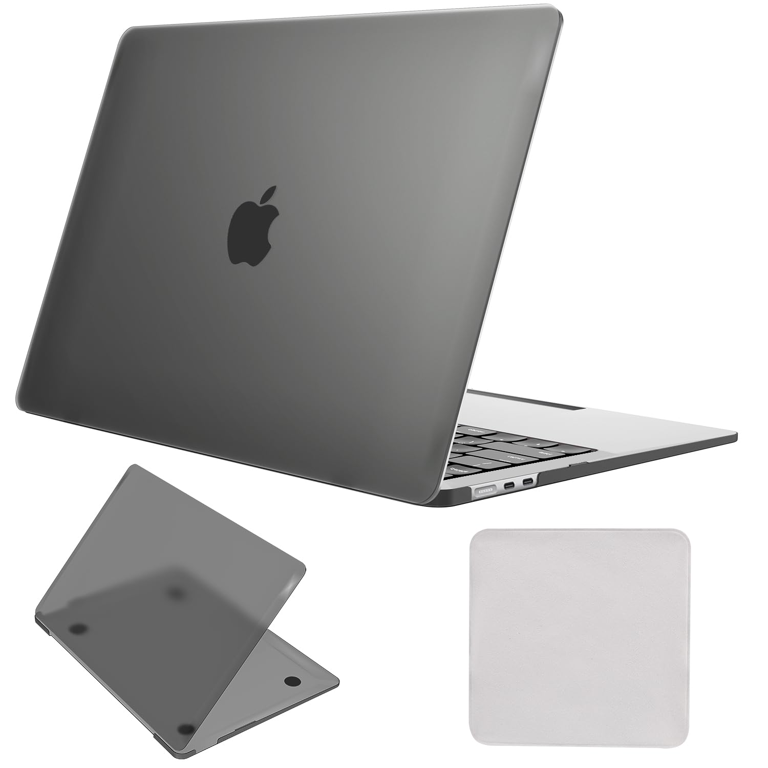 Rakuten - 2026 M5対応 MacBook Air 13.6インチ ケース [M4/M3/M2] A3240 A3113 A2681 カバー（ディスプレイ用研磨布 クリーニングクロス 付き）, マットブラック