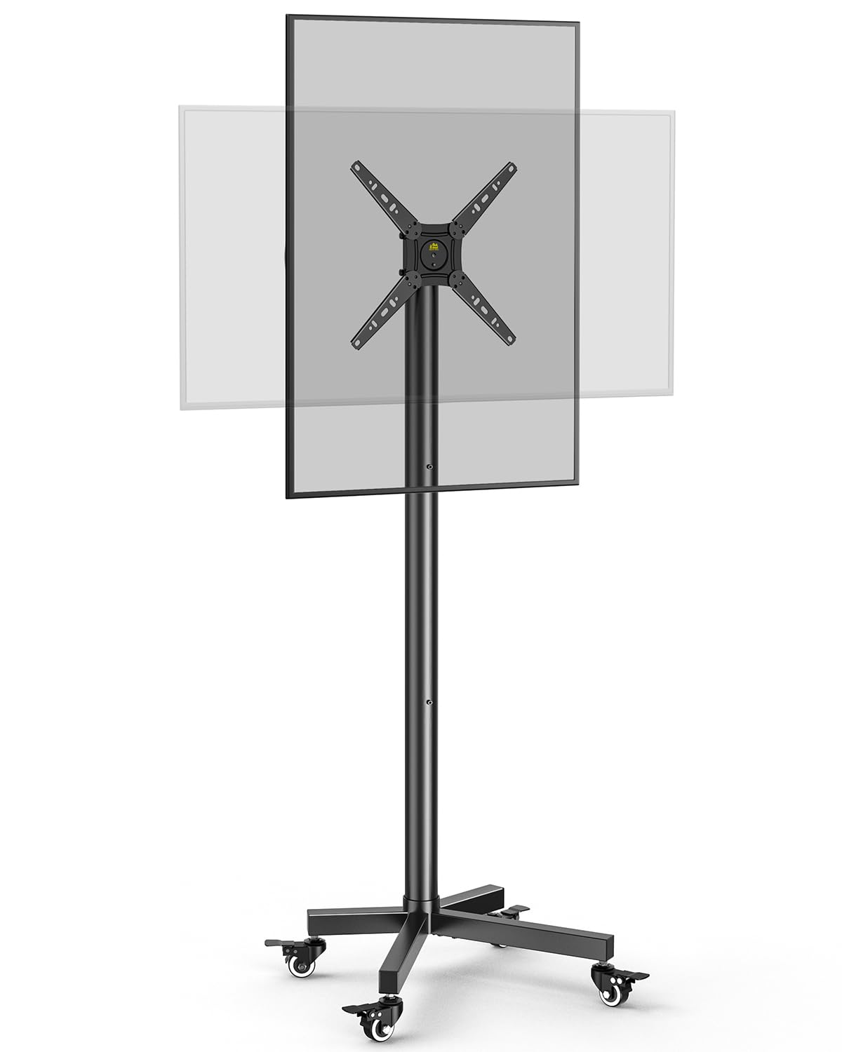 FORGING MOUNT テレビスタンド 17-50インチ対応 縦横回転 移動式 tvスタンド キャスター付きテレビ台 ハイタイプ 角度調節可能 棚付き 耐荷重30kg VESA300X300mmまで 省スペース 家用 業務用 展示用