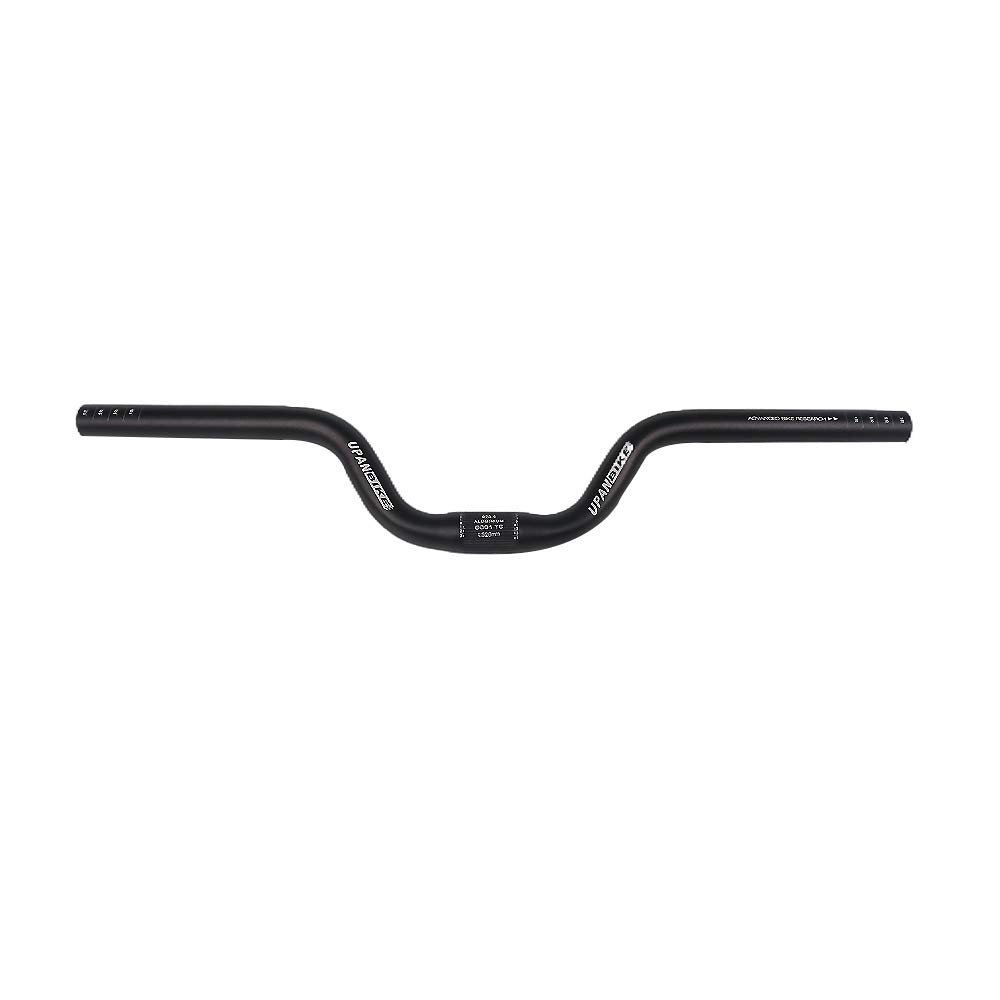 UPANBIKEバイクハンドルバー 25.4mm 520mmライザーバー アルミニウム合金 自転車ハンドルバー ライズ80mm 固定ギアバイク、マウンテンバイク、ロードバイク用(ブラック)