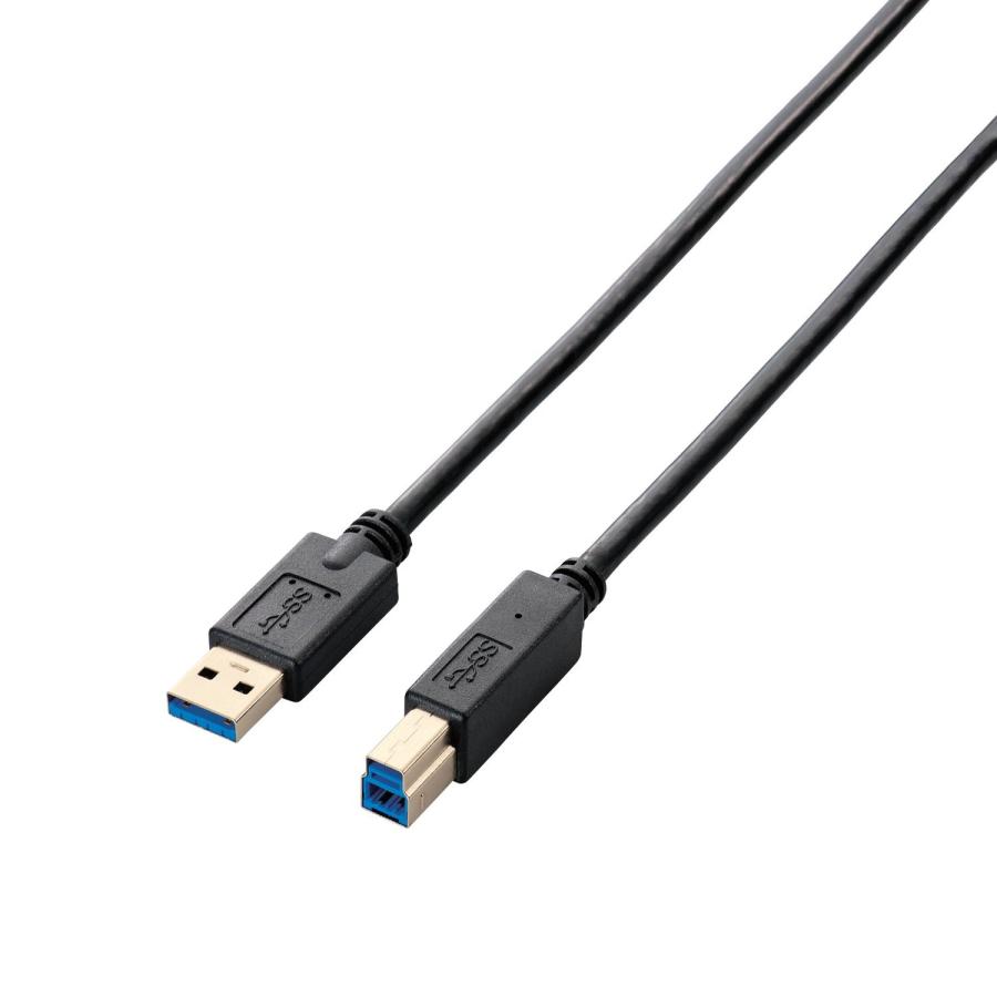 樂天商城 - エレコム USBケーブル 【B】 USB3.0 (USB A オス to USB B オス) RoHS指令準拠 2m ブラック USB3-AB20B