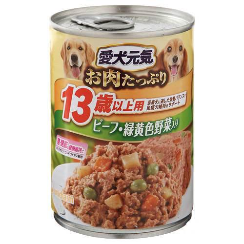 爱犬元气 - 愛犬元気　缶　13歳以上用　ビーフ・緑黄色野菜入り　375g×2缶　ドッグフード　愛犬元気　超高齢犬用　関東当日便