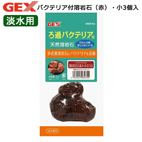GEX　バクテリア付溶岩石（赤）・小3個入　関東当日便