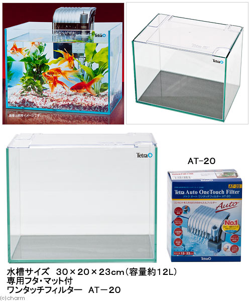 テトラ グラスアクアリウム観賞魚飼育セット Ga 30gf 30cm水槽セット金魚水槽 初心者 Rium