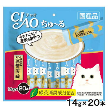 いなば　CIAO(チャオ）　ちゅ〜るとりささみ　かつお節ミックス味　14g×20本【HLS_DU】　関東当日便