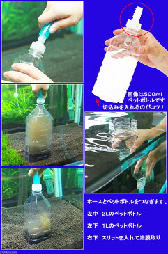 水換えそうじ君　（水換え・底床掃除・油膜取り用アダプター　ペットボトル用）　2個　関東当日便