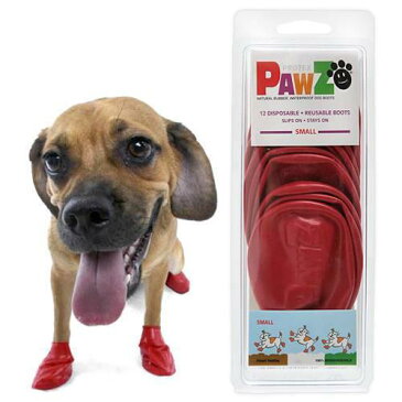 犬　靴　Pawz　ラバードッグブーツ　S　レッド　犬用　関東当日便