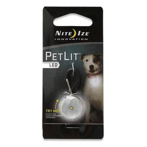 プラッツ NITE IZE ペットリット ジュエルホワイト LED セーフティライト 犬 猫 夜間 散歩用 LEDライト お散歩ライト