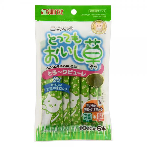 サンライズ　ニャン太のとってもおいし草　とろ～りピューレ　10g×6本　関東当日便